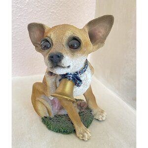 Living Stone 5” Chihuahua Dog Figurine With Bell  1998 Discontinued ChSF2